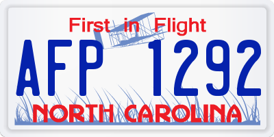 NC license plate AFP1292