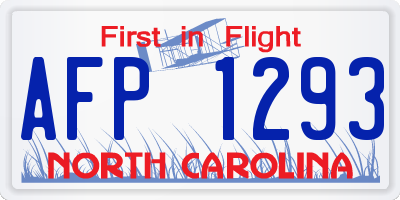 NC license plate AFP1293