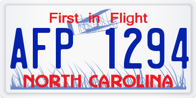NC license plate AFP1294