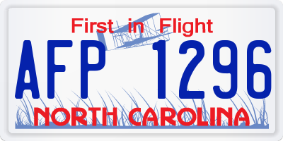 NC license plate AFP1296