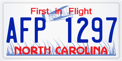 NC license plate AFP1297