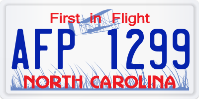 NC license plate AFP1299