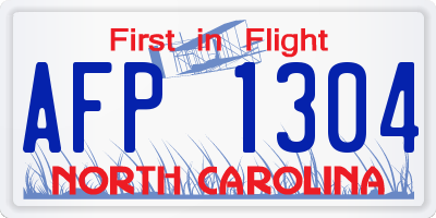 NC license plate AFP1304
