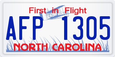 NC license plate AFP1305