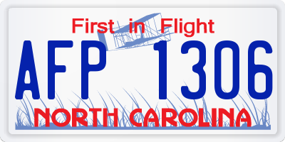 NC license plate AFP1306