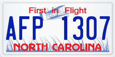 NC license plate AFP1307