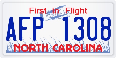 NC license plate AFP1308