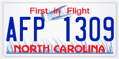 NC license plate AFP1309