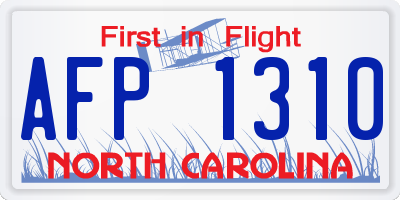 NC license plate AFP1310
