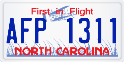 NC license plate AFP1311