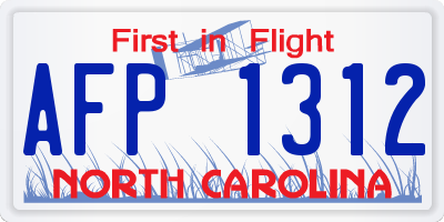 NC license plate AFP1312