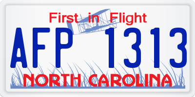 NC license plate AFP1313