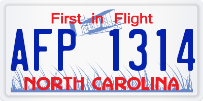 NC license plate AFP1314