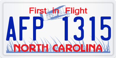 NC license plate AFP1315