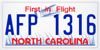 NC license plate AFP1316