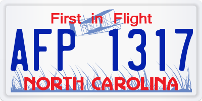 NC license plate AFP1317