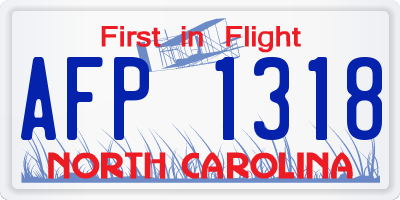 NC license plate AFP1318