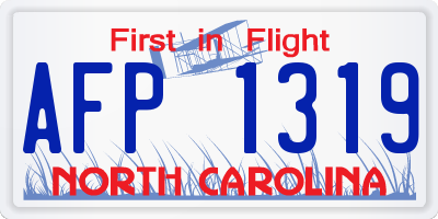 NC license plate AFP1319