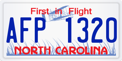 NC license plate AFP1320
