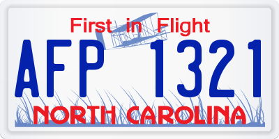 NC license plate AFP1321