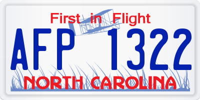 NC license plate AFP1322