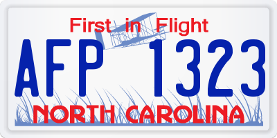 NC license plate AFP1323