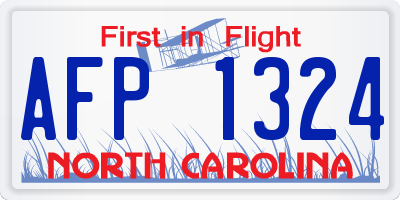 NC license plate AFP1324