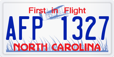 NC license plate AFP1327