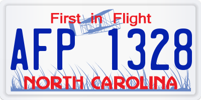 NC license plate AFP1328