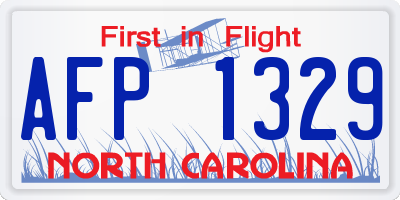NC license plate AFP1329