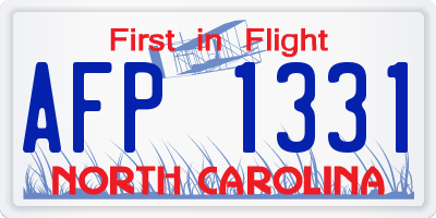 NC license plate AFP1331