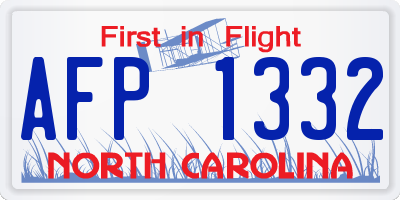 NC license plate AFP1332