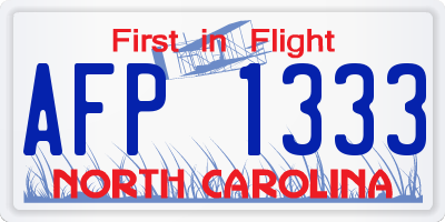 NC license plate AFP1333