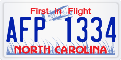 NC license plate AFP1334