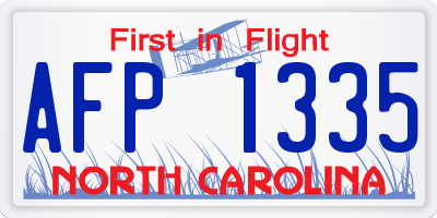 NC license plate AFP1335