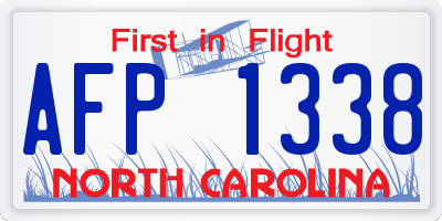 NC license plate AFP1338