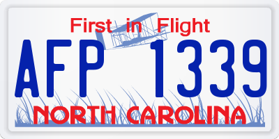 NC license plate AFP1339