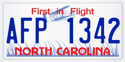 NC license plate AFP1342