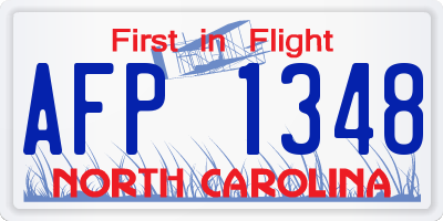NC license plate AFP1348