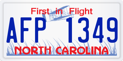 NC license plate AFP1349