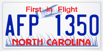 NC license plate AFP1350