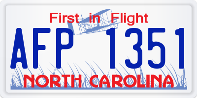 NC license plate AFP1351