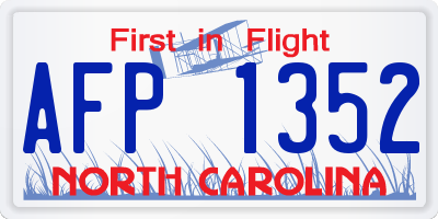 NC license plate AFP1352