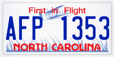 NC license plate AFP1353