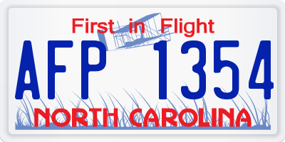NC license plate AFP1354