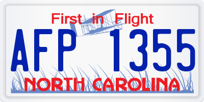NC license plate AFP1355