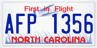 NC license plate AFP1356