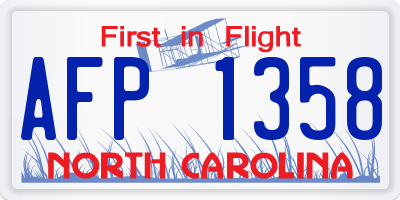 NC license plate AFP1358