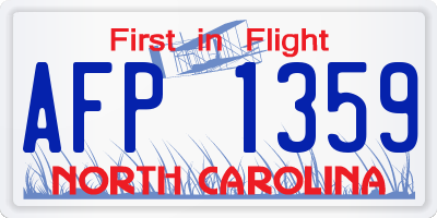 NC license plate AFP1359