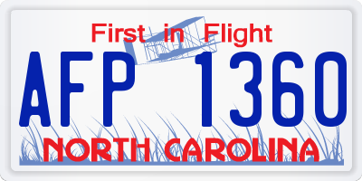 NC license plate AFP1360